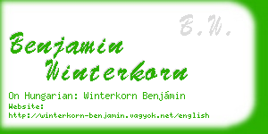 benjamin winterkorn business card